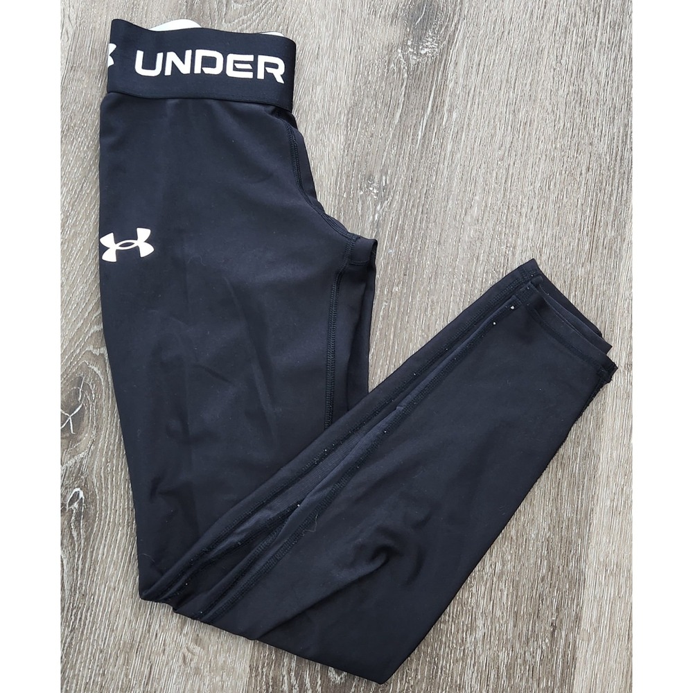 Under Armour HeatGear Compression Leggings Black Youth Athletic NO SIZE TAG
